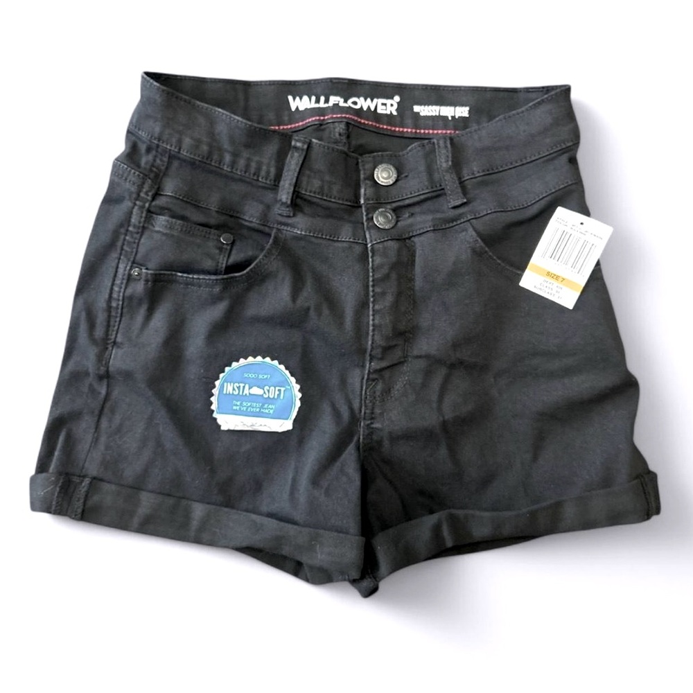 Black Wallflower high-waisted denim shorts